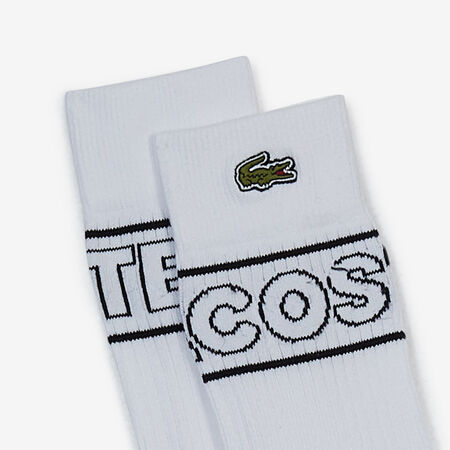 LACOSTE CHAUSSETTES X3 CREW EMBRO GRAPHIC BIANCO UOMO