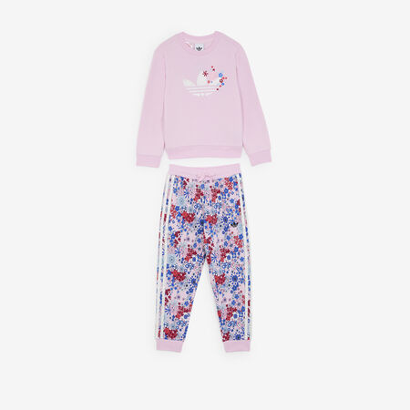 ADIDAS ORIGINALS CREW SET LIBERTY ROSA/MULTICOLORE BAMBINO