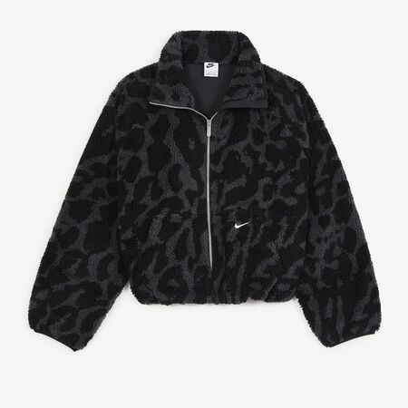 NIKE JACKET FZ SHERPA AOP NERO/BEIGE DONNA