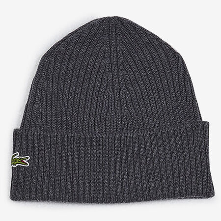 LACOSTE BEANIE CLASSIC LOGO GRIGIO/VERDE UOMO