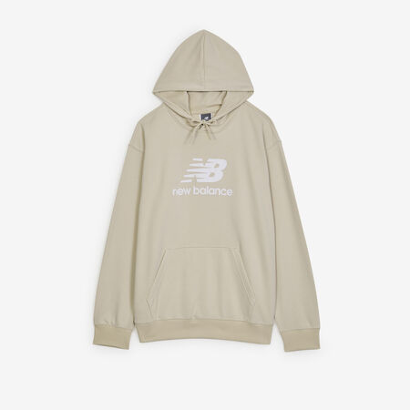 NEW BALANCE HOODIE BIG LOGO FT BEIGE/BIANCO UOMO