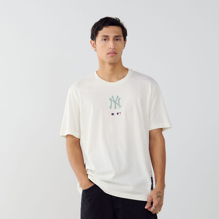 CHAMPION TEE SHIRT NY YANKEES ECRU/VERDE UOMO