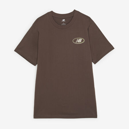 TEE SHIRT OVAL LOGO : MARRONE/BEIGE