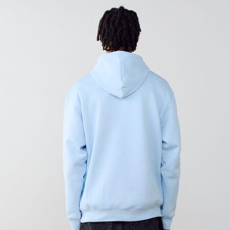 NEW BALANCE HOODIE SMALL LOGO BLU CIELO UOMO