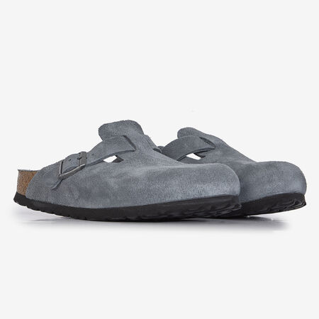 BIRKENSTOCK BOSTON SUEDE BASALT GRAY GRIGIO DONNA