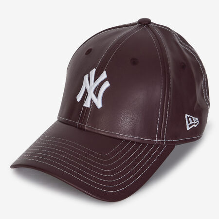 NEW ERA 9FORTY WOMEN NY TOPSTITCH PU BORDEAUX/BIANCO DONNA