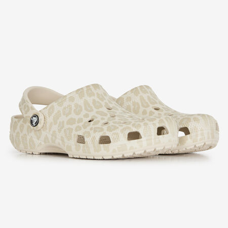CROCS CLASSIC CLOG LEOPARD BIANCO/BEIGE DONNA