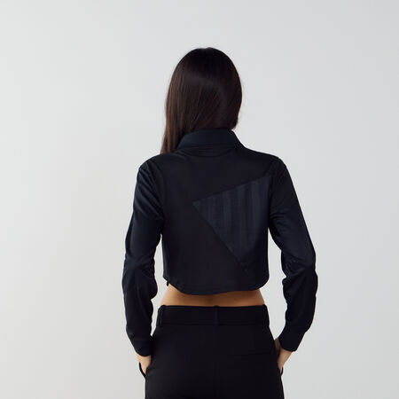 NIKE TOP CROP JERSEY NERO/BIANCO DONNA