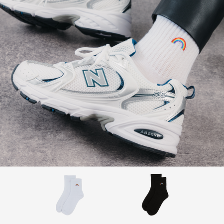 COURIR MID CREW RAINBOW 2PK BIANCO/NERO UNISEX