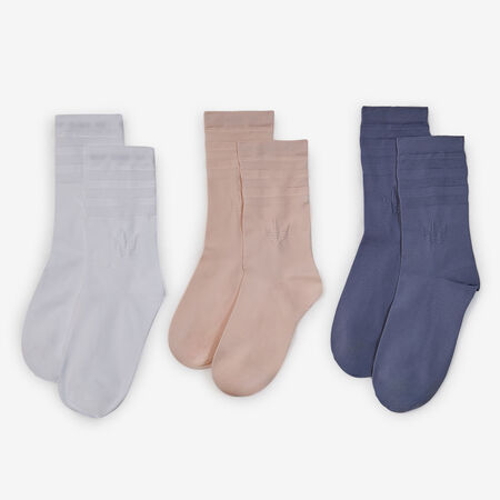 ADIDAS ORIGINALS CHAUSSETTES X3 CREW TRANSPARENT BEIGE/BIANCO DONNA