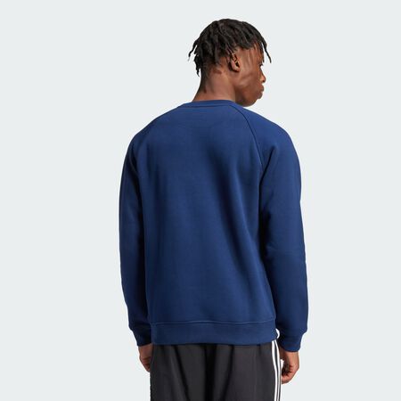 ADIDAS ORIGINALS SWEAT CREW ESSENTIAL TREFOIL BLU SCURO UOMO