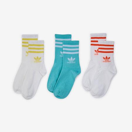 ADIDAS ORIGINALS CHAUSSETTES X3 MID CUT CREW TREFOIL BIANCO/BLU UOMO