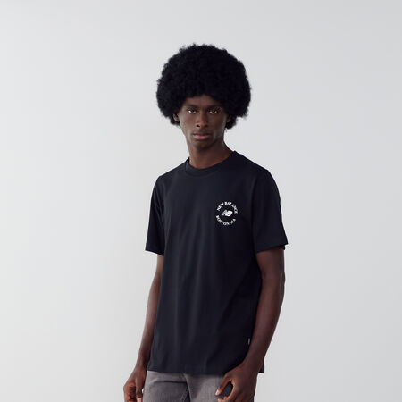 NEW BALANCE TEE SHIRT CHEST LOGO NERO/BIANCO UOMO