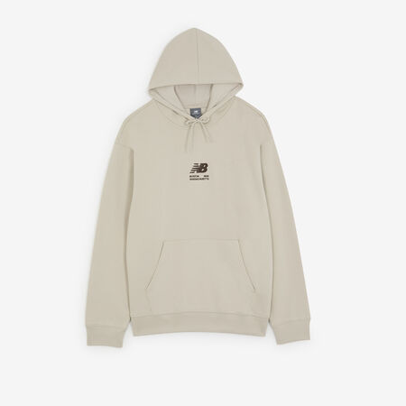 HOODIE BOSTON LOGO : BEIGE/MARRONE