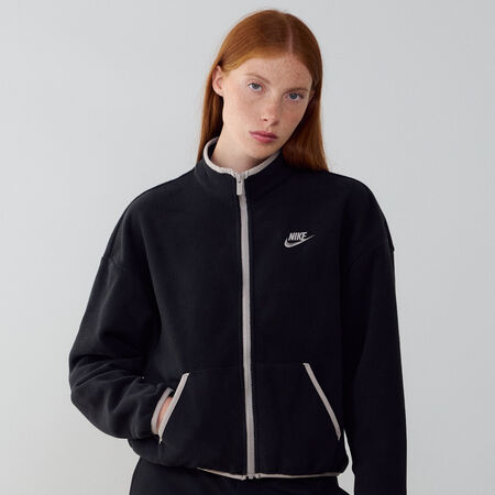 NIKE JACKET FZ CLUB FLEECE COZY NERO/GRIGIO DONNA