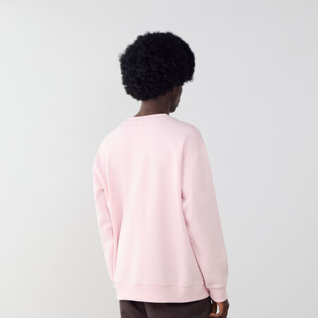 NEW BALANCE SWEAT CREW ESSENTIALS SMALL LOGO ROSA/BIANCO UOMO