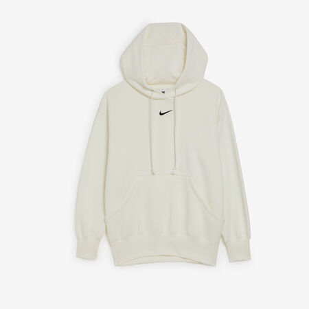 NIKE HOODIE PHOENIX LONG OVERSIZED ECRU DONNA