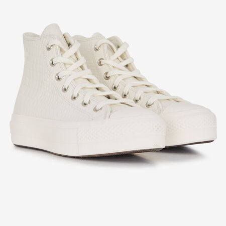 CONVERSE CHUCK TAYLOR LIFT HI CROCO BIANCO DONNA