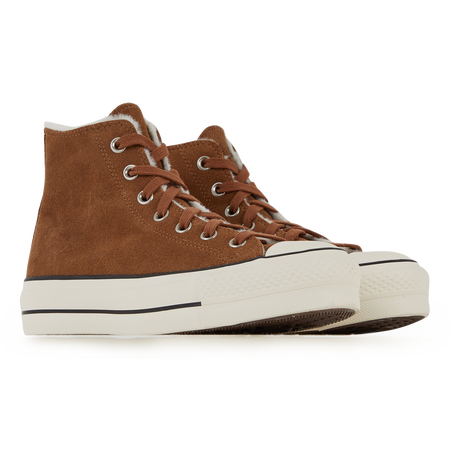 CONVERSE chuck taylor all star CHUCK TAYLOR ALL STAR LIFT HI SUEDE MARRONE DONNA