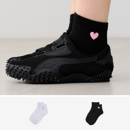 COURIR PACK CHAUSSETTES QUARTER BRODERIE CŒUR X BIANCO/NERO UNISEX