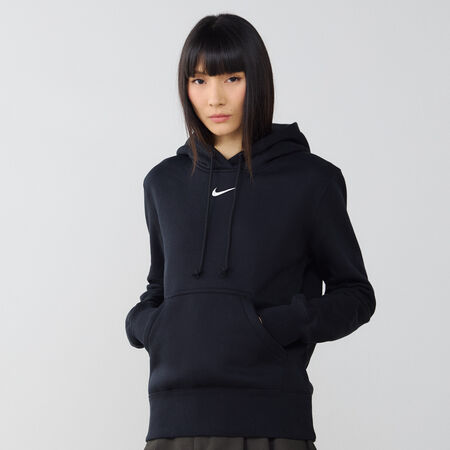 NIKE HOODIE CLUB CENTERED LOGO NERO/BIANCO DONNA
