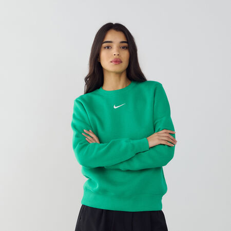 NIKE SWEAT CREW CLUB CENTERED LOGO VERDE/BIANCO DONNA