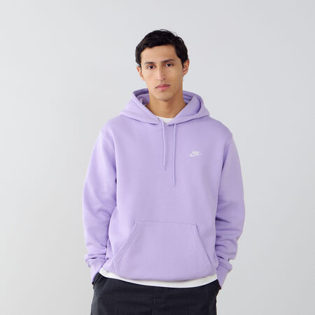 NIKE HOODIE CLUB SMALL LOGO VIOLA/BIANCO UOMO