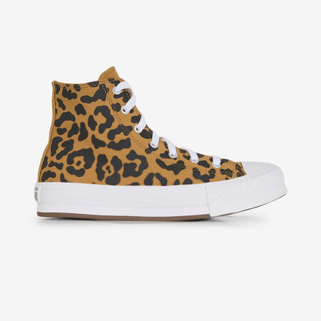 CHUCK TAYLOR EVA LIFT HI LEOPARD : MARRONE/NERO