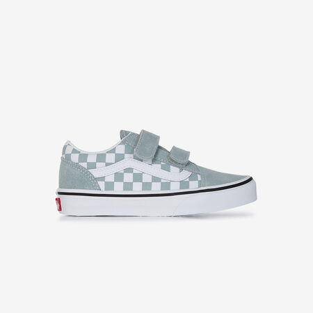 VANS old skool OLD SKOOL V CHECKERBOARD BLU CIELO BAMBINO