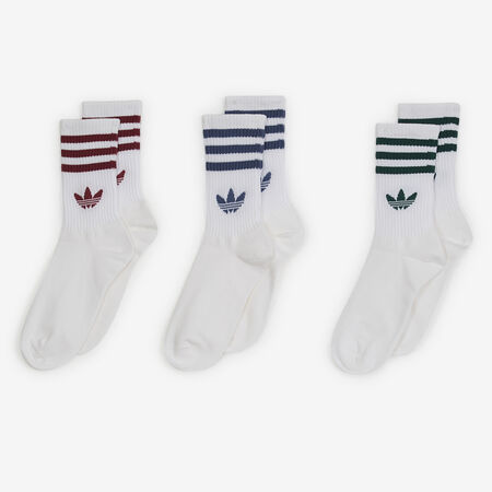 ADIDAS ORIGINALS CHAUSSETTES X3 CREW 3 STRIPES BIANCO/ROJO UOMO