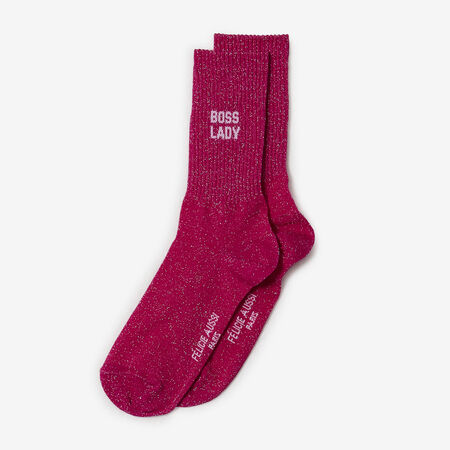 FELI CHAUSSETTES CREW BOSS LADY GLITTER ROSA DONNA