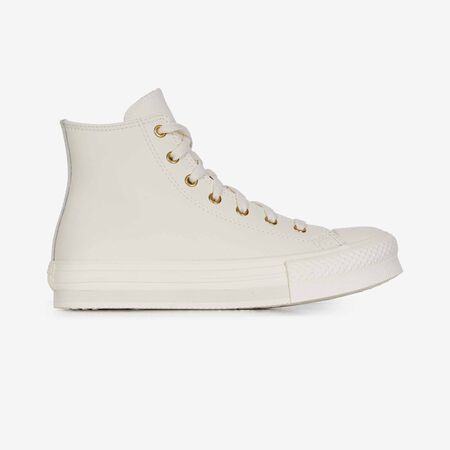 CONVERSE chuck taylor all star CHUCK TAYLOR ALL STAR EVA LIFT HI LEATHE BEIGE/DORATO RAGAZZO