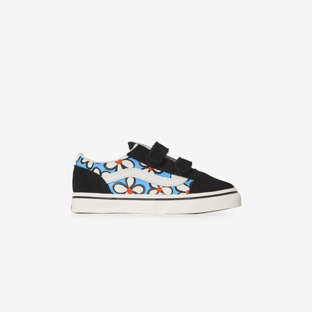 VANS old skool OLD SKOOL FLOWERS V NERO/BLU NEONATO