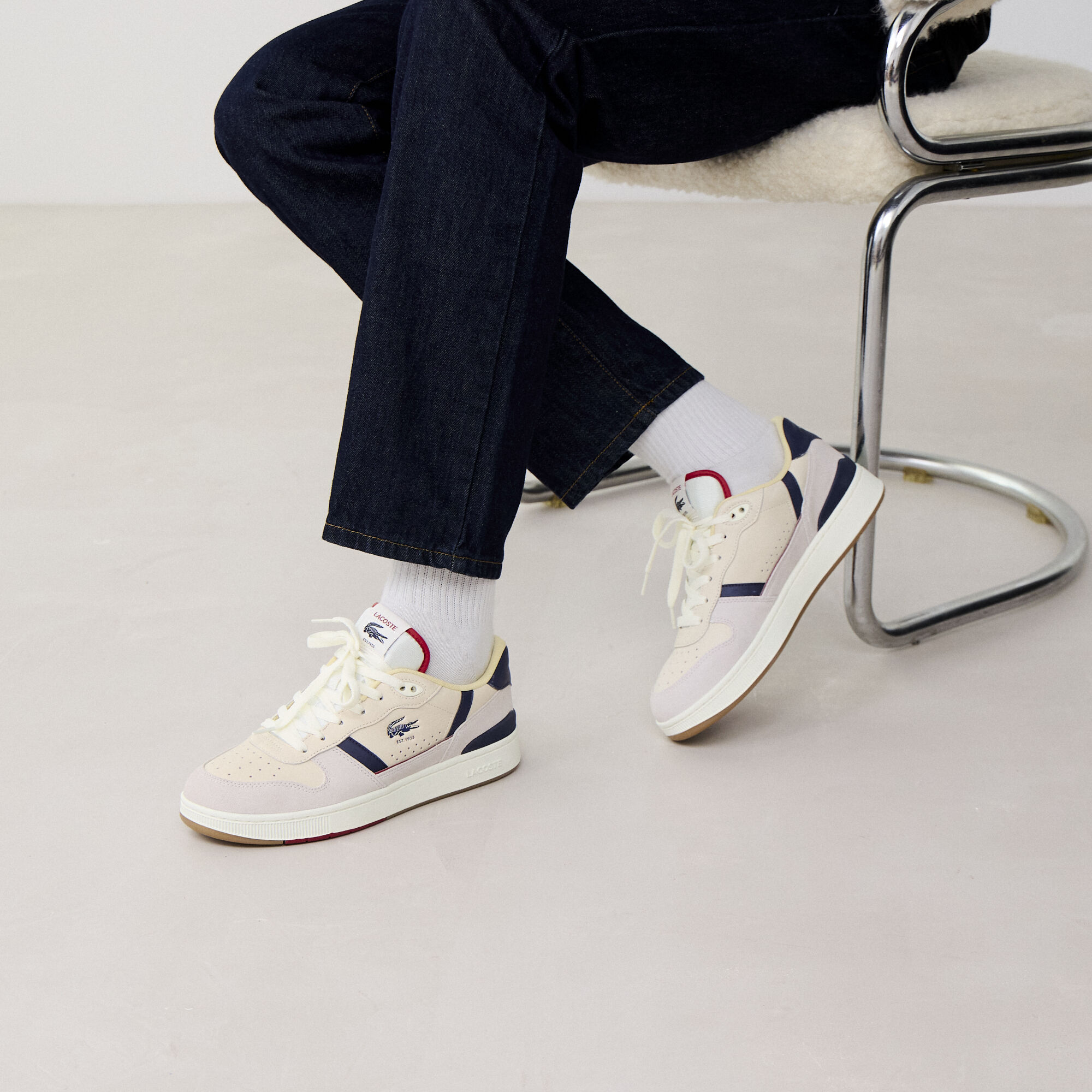 LACOSTE T-CLIP SET BIANCO/BLU SCURO SNEAKERS UOMO