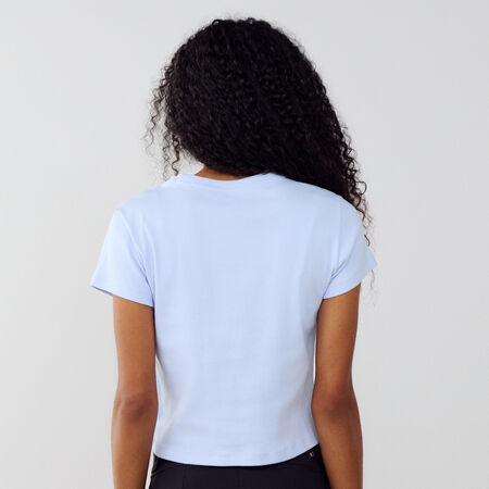 NIKE TEE TIGHT RIB BLU DONNA