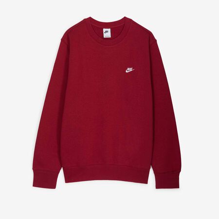 NIKE SWEAT CREW CLUB BORDEAUX/BIANCO UOMO