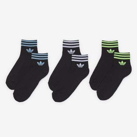 ADIDAS ORIGINALS CHAUSSETTES X3 ANKLE HALF-CUSHIONED NERO/BLU UNISEX
