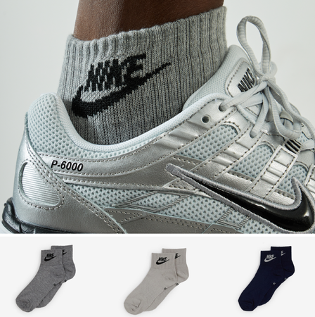 NIKE CALZINI X3 QUARTER COLORED NSW LOGO BEIGE/NOIR UNISEX