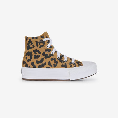 CONVERSE chuck taylor all star CHUCK TAYLOR EVA LIFT HI LEOPARD MARRONE/NERO BAMBINO