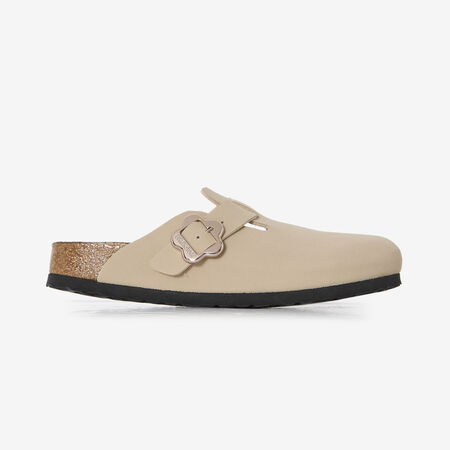 BIRKENSTOCK BOSTON LEATHER FLOWER BEIGE RAGAZZO