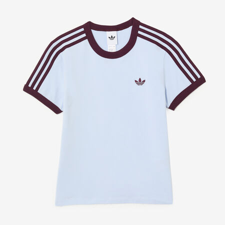 ADIDAS ORIGINALS TEE SLIM 3 STRIPES BLU/MARRONE DONNA