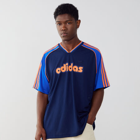 ADIDAS ORIGINALS MAILLOT JERSEY 3 STRIPES BLU SCURO/ARANCIONE UOMO