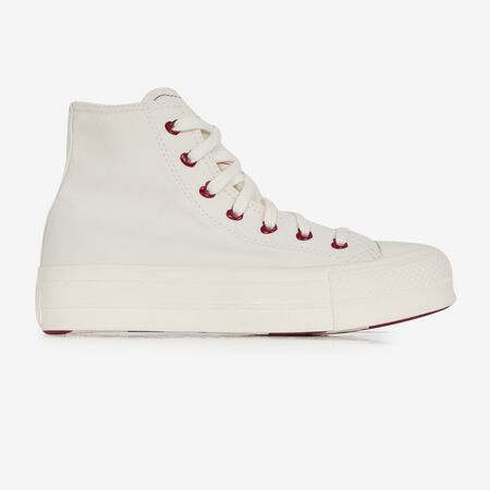 CONVERSE CHUCK TAYLOR LIFT HI BIANCO/ROJO DONNA