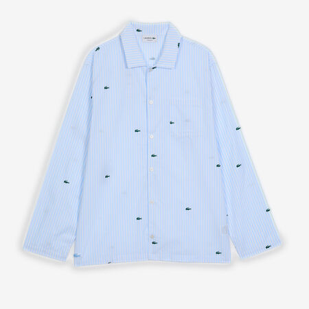 LACOSTE SHIRT BIG LOGO BLU/BIANCO UOMO