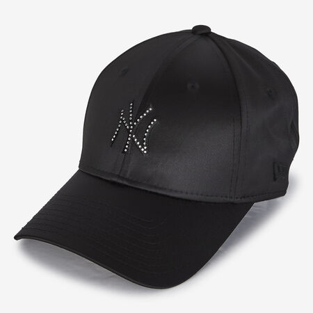 NEW ERA 9FORTY WOMEN NY SATIN RHINESTONE LOGO NERO DONNA
