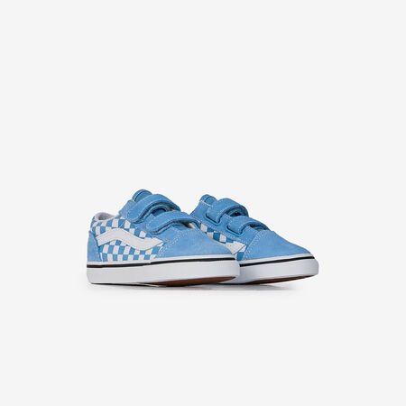 VANS old skool OLD SKOOL V CHECKERBOARD BLU/BIANCO NEONATO