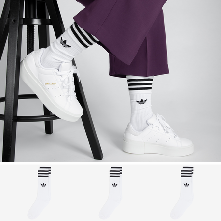 ADIDAS ORIGINALS CALZINI X3 CREW TREFOIL BIANCO/NERO UNISEX