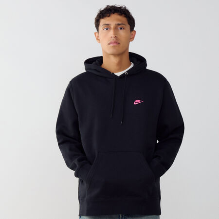 HOODIE CLUB SMALL LOGO : NERO/ROSA