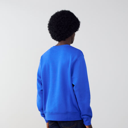 NIKE SWEAT CREW LINEAR LOGO BLU/BIANCO UOMO