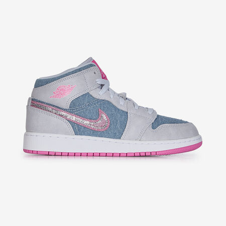 JORDAN AIR JORDAN 1 MID BLU/ROSA RAGAZZO